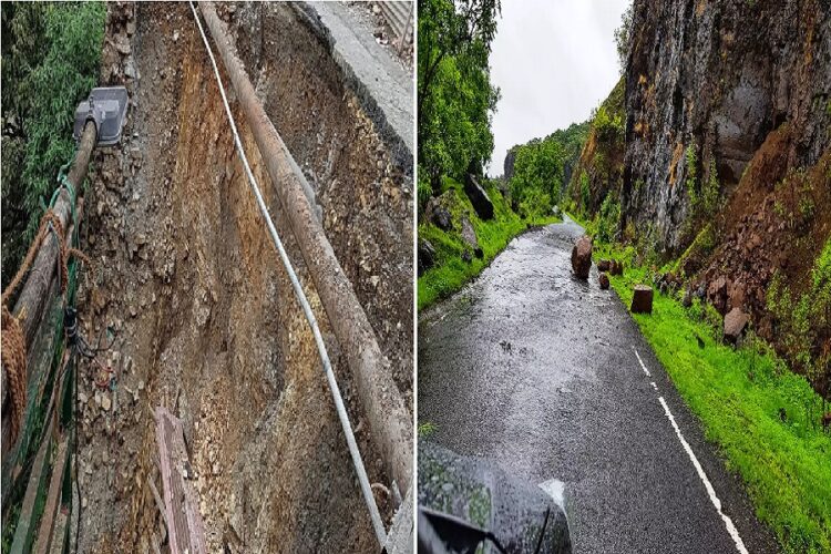 Dehradun Mussoorie highway block