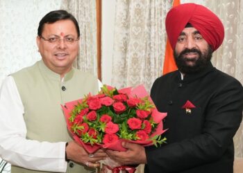 Pushkar Singh Dhami And Gurmeet Singh on Teachers day