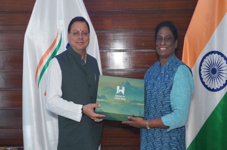 CM Pushakr Singh Dhami and PT Usha