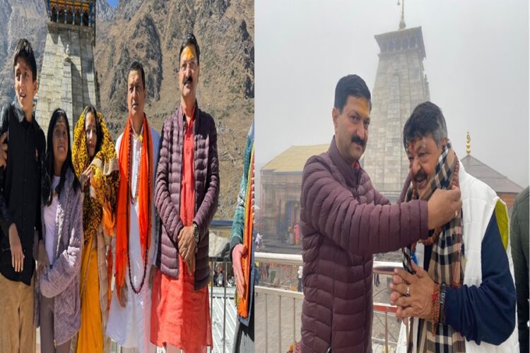 Political Leaders in kedarnath dham