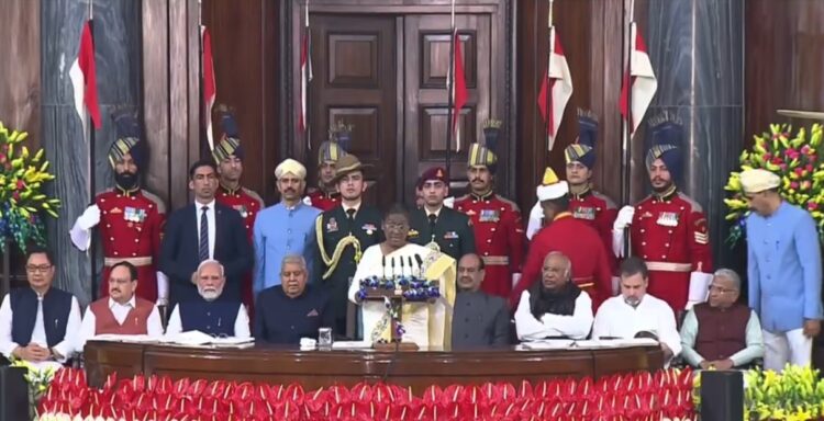 President Murmu addressing Parliament