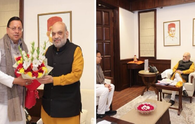 CM Dhami And Amit Shah