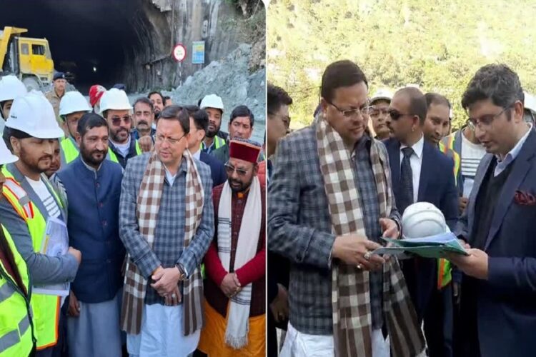 CM Dhami Checking New Rail Project