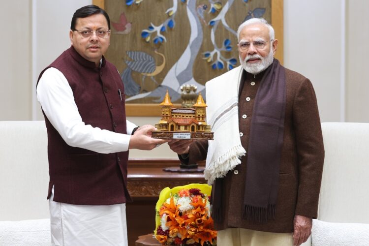 CM Pushkar Singh Dhami With PM Modi