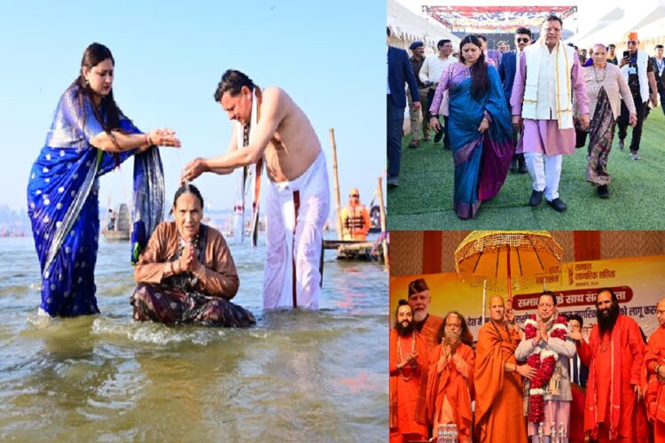 CM Pushkar Singh Dhami at Prayagraj