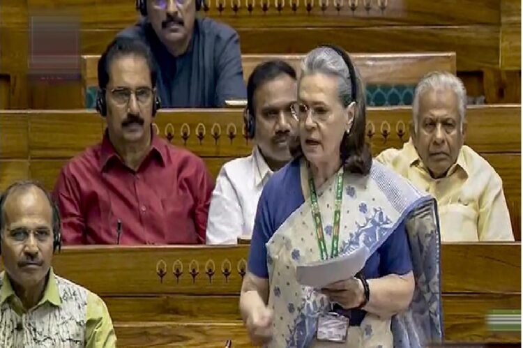 Sonia Gandhi in Parliament